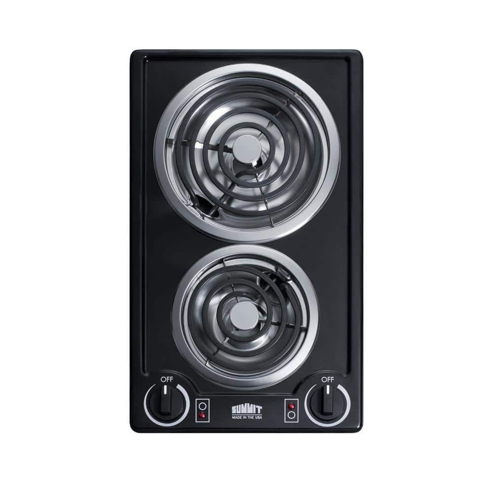 12 in. Coil Electric Cooktop in Black with 2 Elements