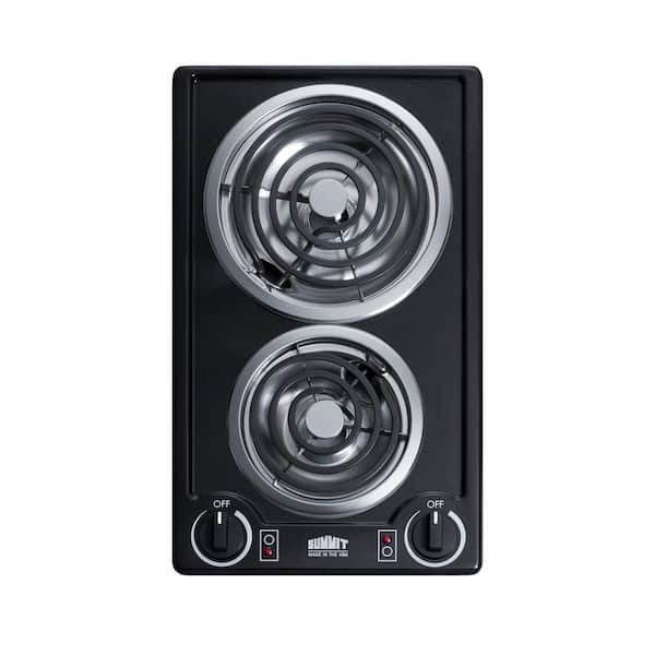 Summit Appliance 12 in. Coil Electric Cooktop in Black with 2 Elements