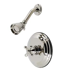 Restoration Single Handle 1-Spray Shower Faucet 1.8 GPM with Pressure Balance in Polished Nickel