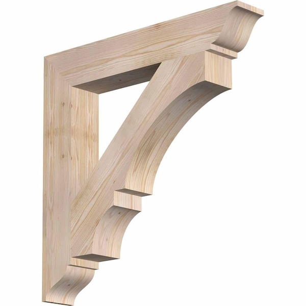 Ekena Millwork 5.5 in. x 36 in. x 36 in. Douglas Fir Balboa Traditional Smooth Bracket