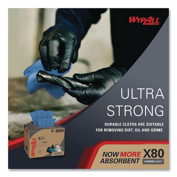 WYPALL X80 Cloths, BRAG Box, HYDROKNIT, Blue, 11.1 in. x