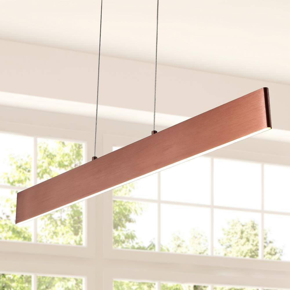 Draper 32" Anodized Bronze Adjustable LED Linear Pendant