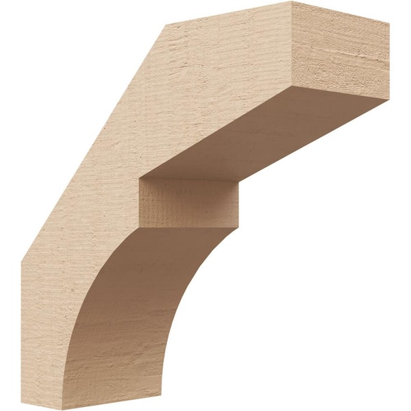 Ekena Millwork 3 in. x 8 in. x 8 in. Monterey Rough Cedar Woodgrain Timberthane Polyurethane Knee Brace, Primed