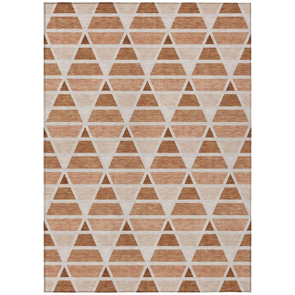 Chantille Machine Washable Indoor/Outdoor Abstract ACN2734 Terracotta 10 ft. x 14 ft. Area Rug