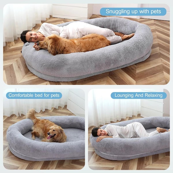 Euchirus Washable Extra Large Brown Dog Bed With Bolster BROWN-XL - The  Home Depot