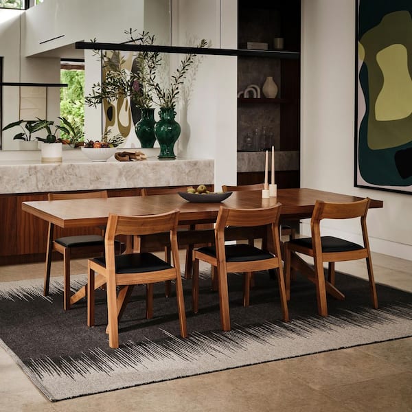 Wolf Reversible Wool Black 4 ft. x 6 ft. Indoor/Outdoor Patio Area Rug