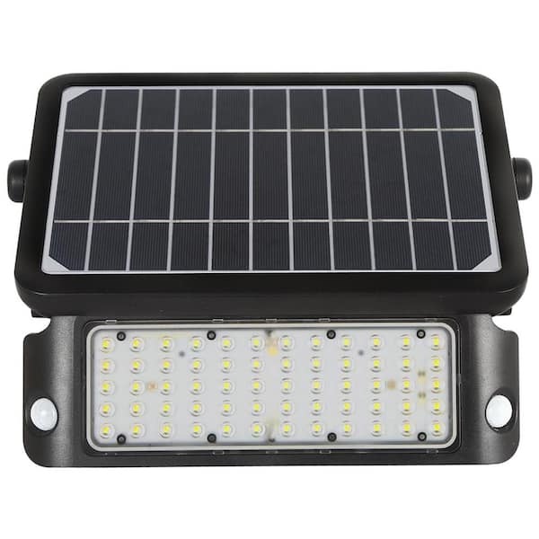 BEYOND LED TECHNOLOGY Solar 10-Watt Equivalent Integrated LED Black Wall Pack Light 1080 Lumens 4000K