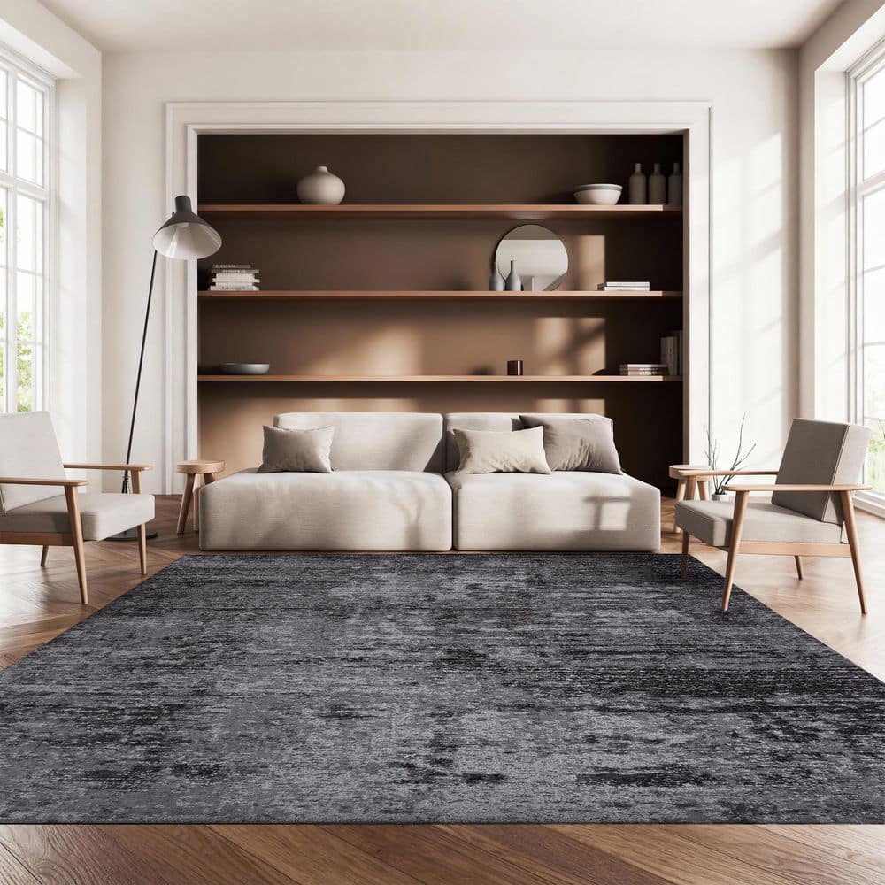 Adirondack 3 ft. x 5 ft. Black/Ivory Distressed Area Rug price history on PriceWatchPro