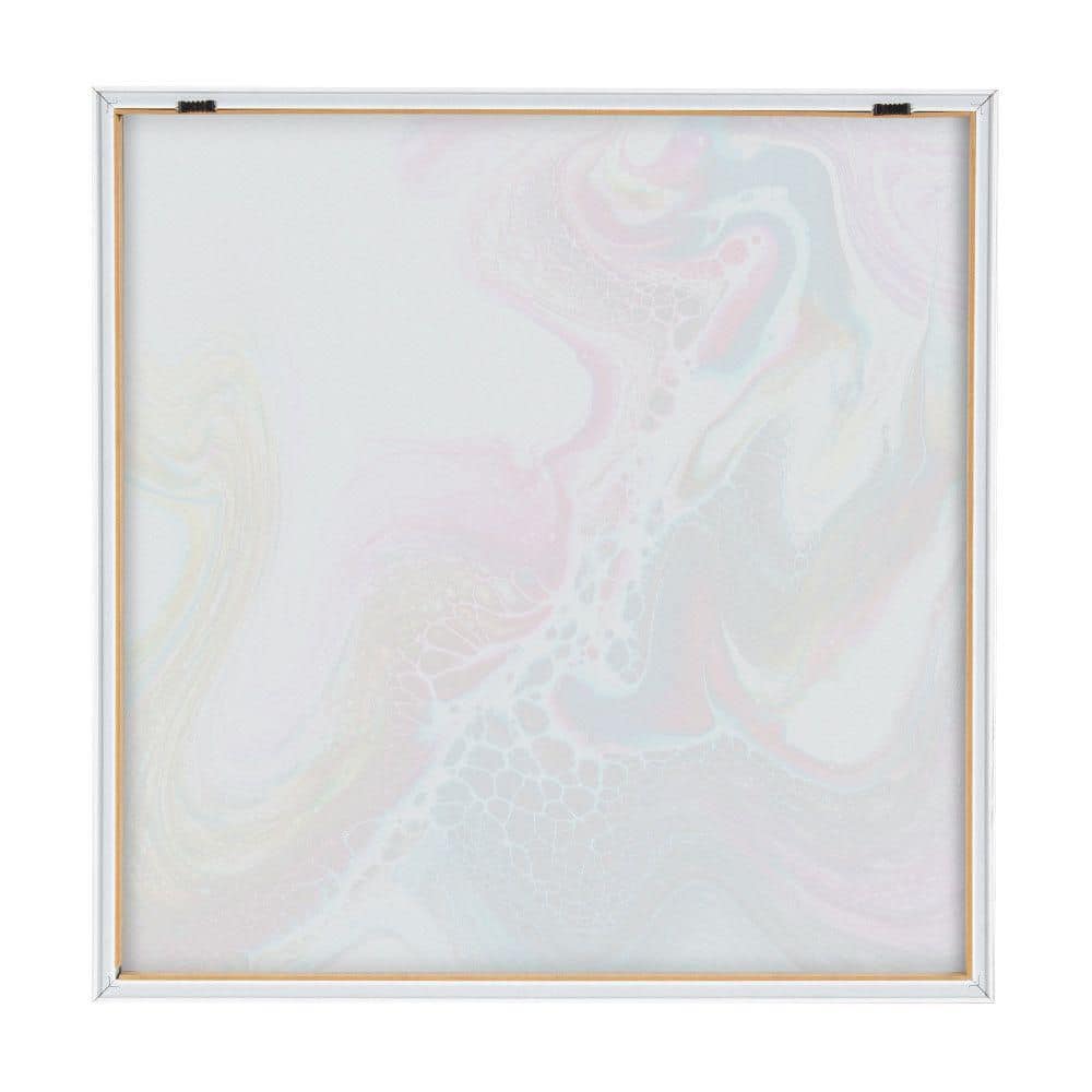 Colorful Abstract Acrylic Print on Canvas with Natural Frame, 24x24
