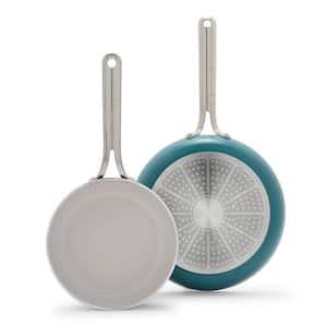 Nova 2-Piece 8 in. and 10 in. Ceramic Nonstick Frying Pan Set in Deep Teal