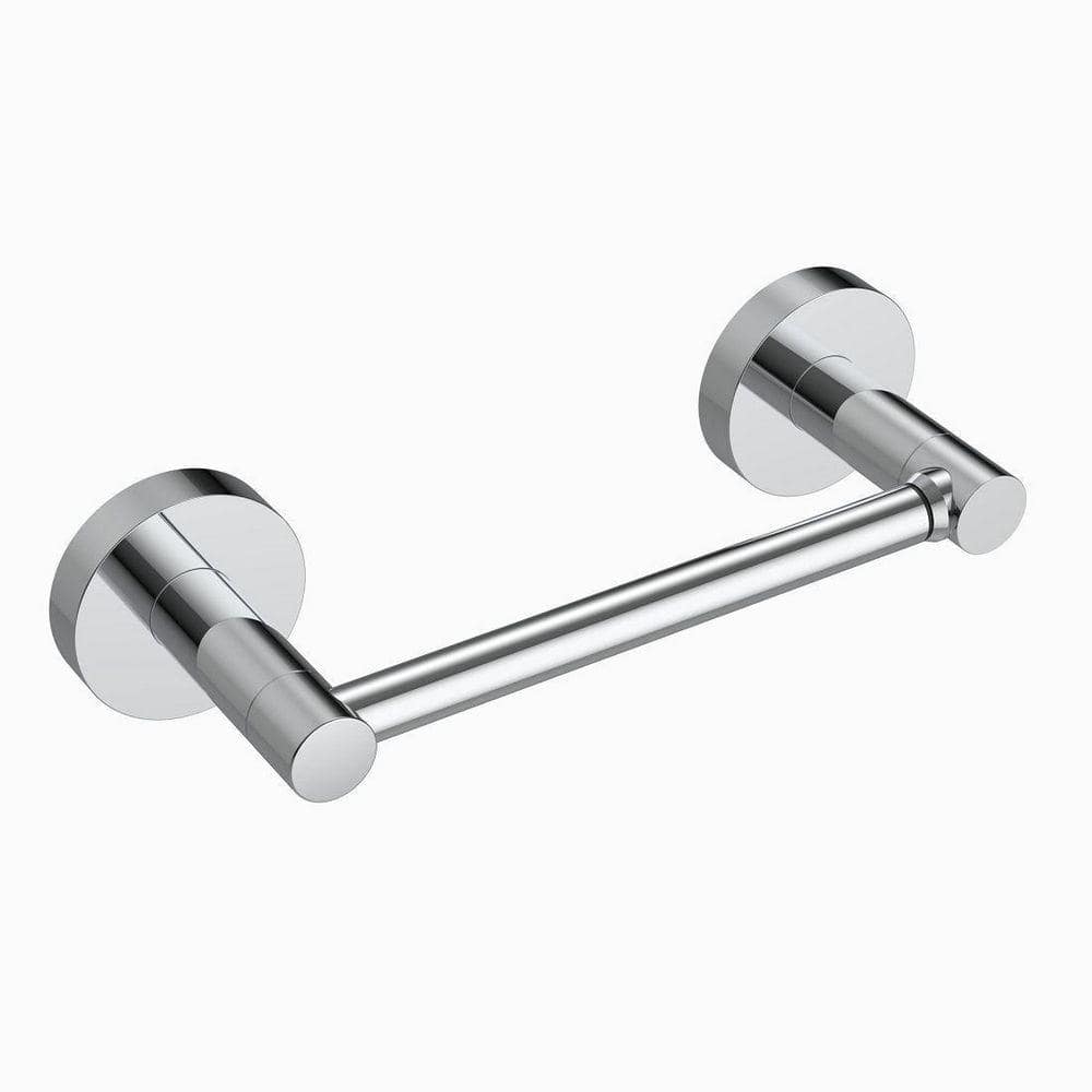 Dracelo Wall Mounted Chrome Bathroom Double Post Swivel Satin Nickel Paper Towel Holder