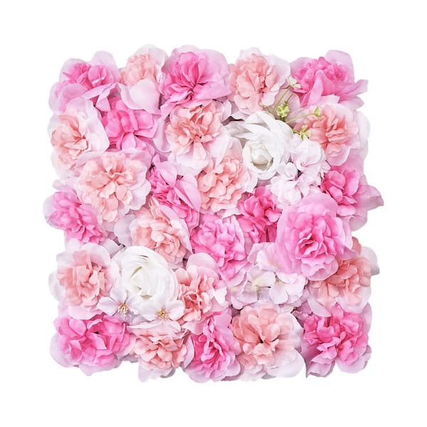 VEVOR 3D Flower Wall Panel, 12 PCS 15 x 15 in. Artificial Floral Wall Background Mesh Backing Mat, Easy installation