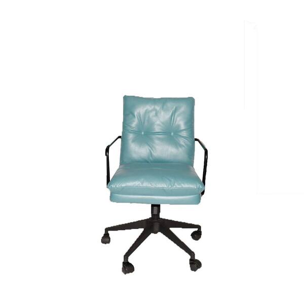 Light Blue Leather Fabric Office Chair, Non Leather Office Chairs