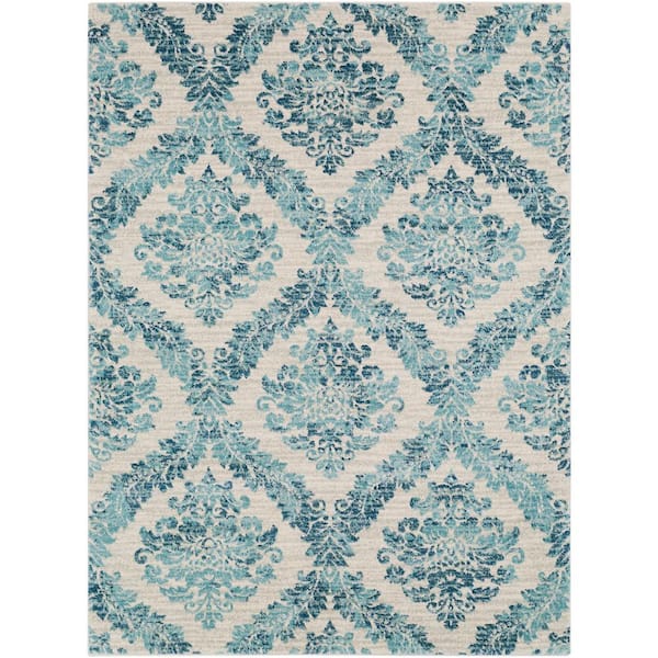 Livabliss Agnetha Teal 8 ft. x 10 ft. Area Rug