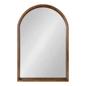 Medium Arch Rustic Brown Classic Mirror (36 in. H x 24 in. W)
