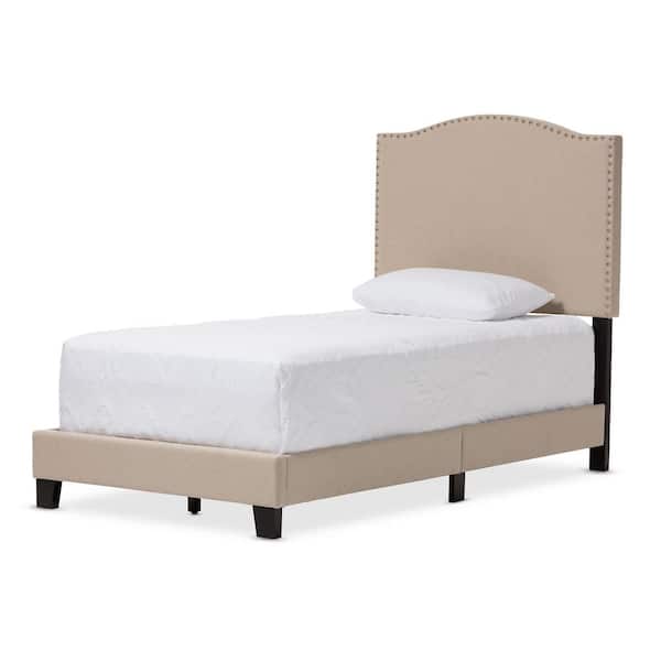 Baxton Studio Benjamin Beige Twin Upholstered Bed