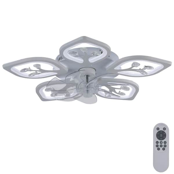 22 in. Indoor White Ceiling Fan with DC Motor and Remote Control with Integrated LED