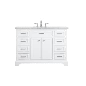 Timeless Home 48 in. W Single Bathroom Vanity in Teak with Vanity Top ...