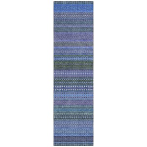 Chantille ACN527 Blue 2 ft. 3 in. x 7 ft. 6 in. Machine Washable Indoor/Outdoor Geometric Runner Rug