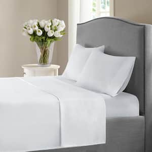White 1200-Thread Count Deep Pocket Solid Cotton Full Sheet Set
