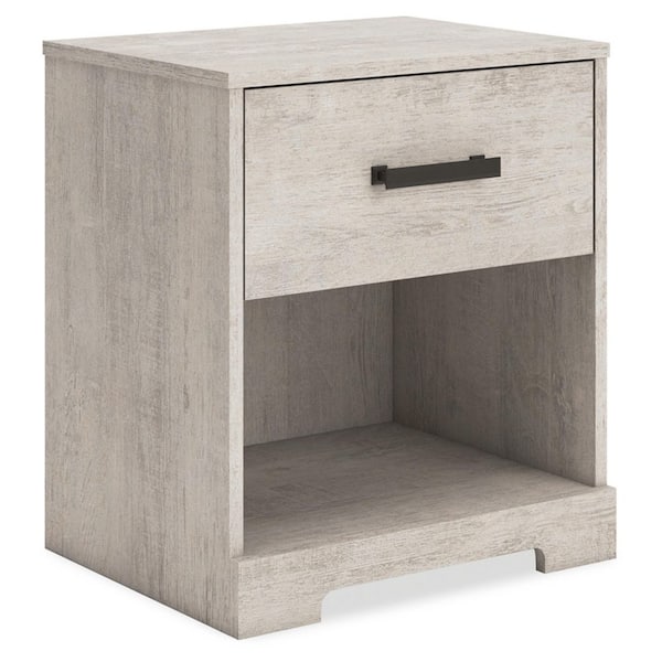 Shawburn Gray 1 Drawer 20 in. W Nightstand
