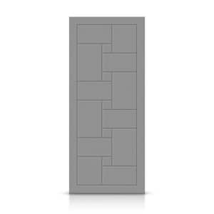 36 in. x 80 in. Hollow Core Light Gray Stained Composite MDF Interior Door Slab