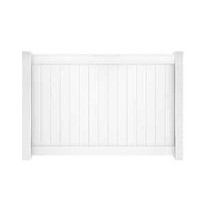 Pro-Series 5 ft. H x 8 ft. W White Vinyl Woodbridge Privacy Fence Panel