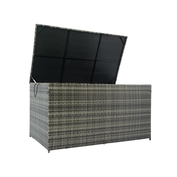 Unbranded 200 Gal. Outdoor Storage Wicker Patio Deck Boxes with Lid