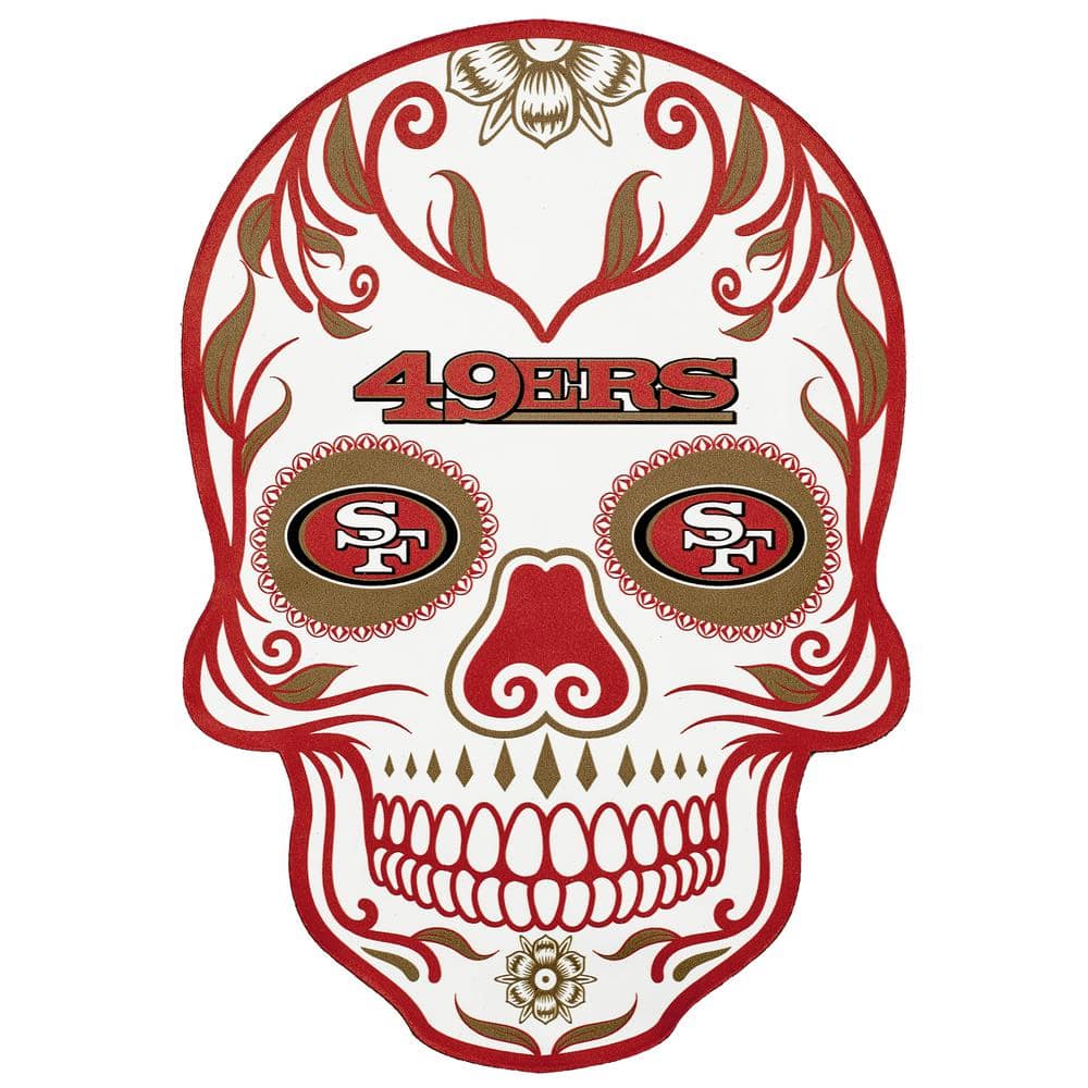 Applied Icon Nfl San Francisco 49ers Outdoor Skull Graphic Small Nfos2801 The Home Depot