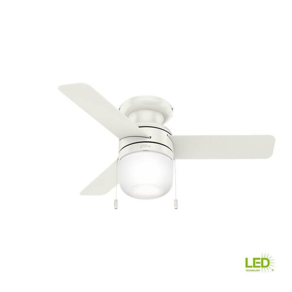 Hunter Acumen 42 in. LED Indoor Fresh White Low Profile Ceiling Fan with Light Kit