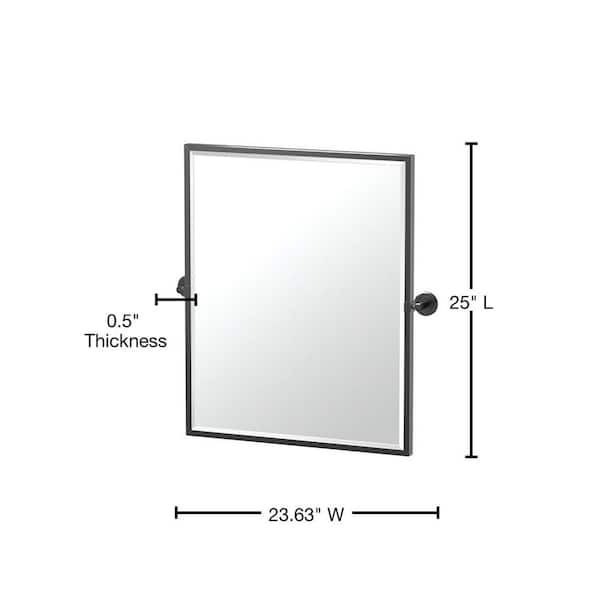Gatco Latitude 20 5 In W X 25 H, Black Framed Tilt Mirror
