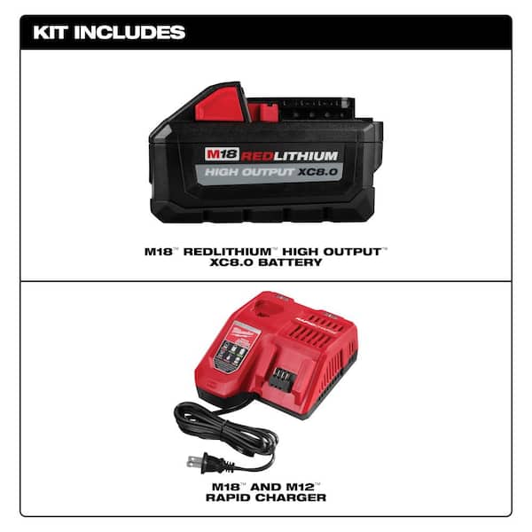 M18 FUEL 18-Volt Lithium-Ion Brushless Cordless SAWZALL Reciprocating Saw with Super Charger and 8.0 Ah Battery