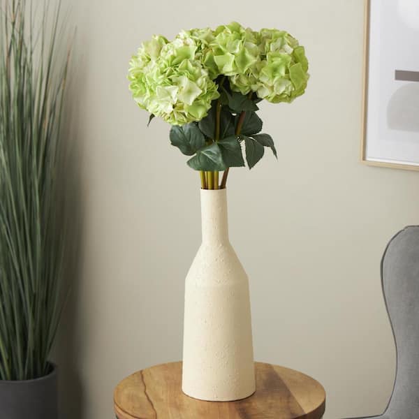 32 in. Tall Green Hydrangea Artificial Flower Stem (Set of 8)