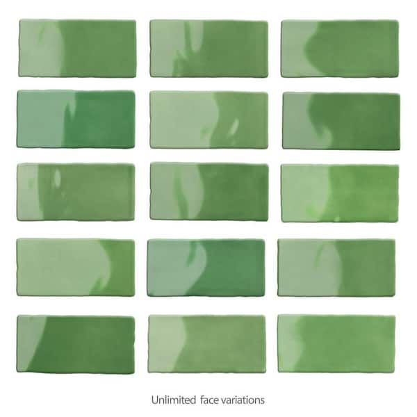 Merola Tile Viva Aloe 3 in. x 6 in. Ceramic Wall Tile (4.16 sq. ft. /Case)  WCV6VAL