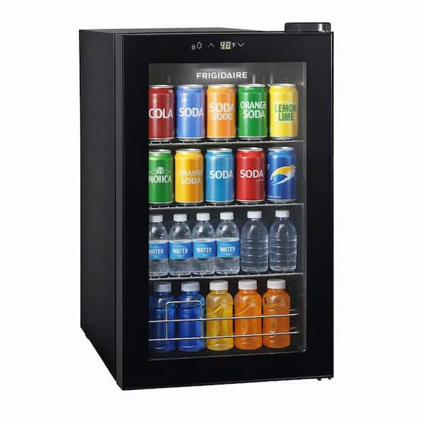 17.5 in wide Single Zone 89 Can/24-Bottle Beverage Center, 2.4 cu. ft. Glass Door Beverage Refrigerator in Black