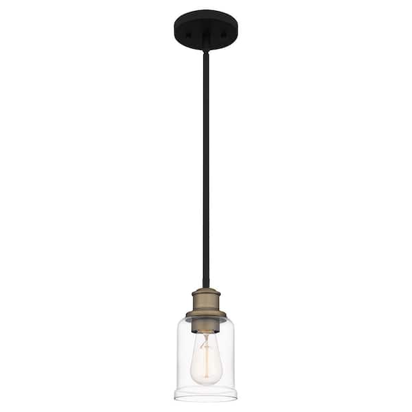 Quoizel Cox 1-Light Matte Black Shaded Pendant Light