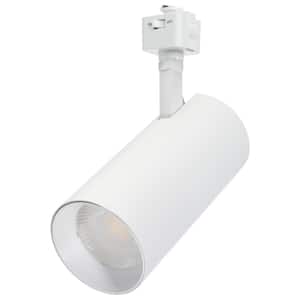 Matte White 30-Watt CCT Selectable Integrated LED Linear Track Round Back Head