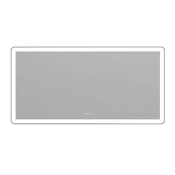 36 in. W x 72 in. H Rectangular Framed Anti-Fog LED Light Wall Bathroom Vanity Mirror Front Light