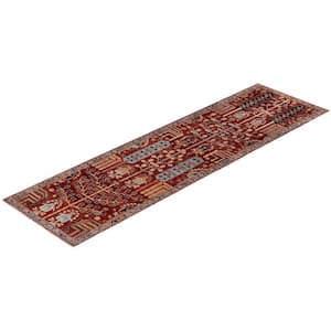 Serapi One-of-a-Kind Traditional Orange 2 ft. x 8 ft. Runner Hand Knotted Tribal Area Rug