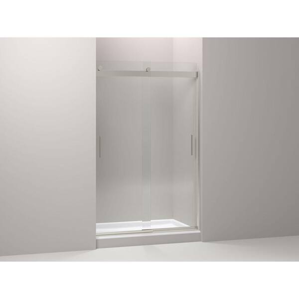 KOHLER Levity 59 in. x 62 in. Semi-Frameless Sliding Shower Door in Bright Polished Silver