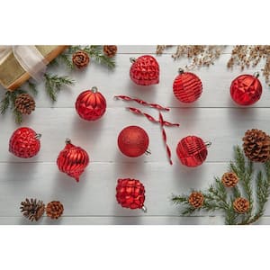 60 Count Red Shatterproof Ornaments