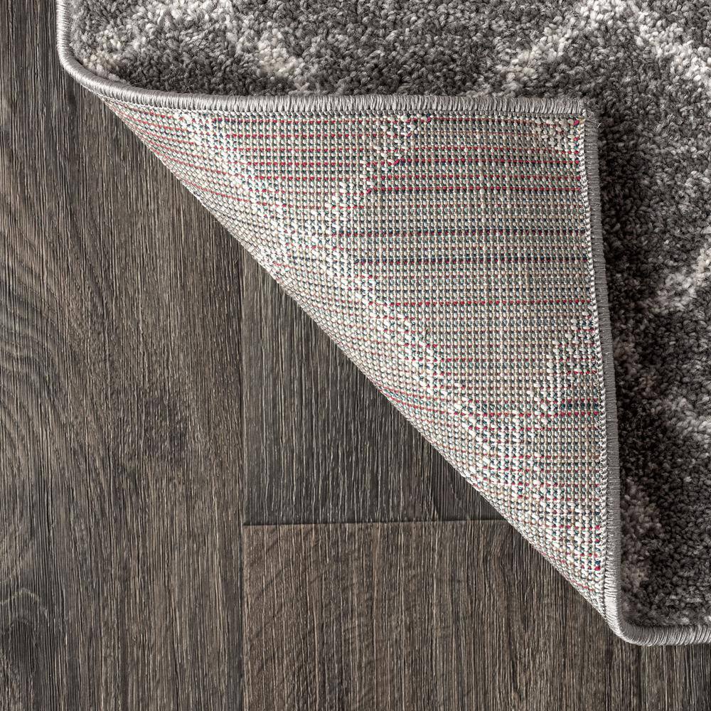 Modern Moroccan-Inspired Gray Synthetic Area Rug - Easy Care 3x5