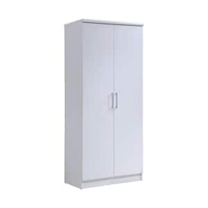 2-Door White Armoire with Shelves 72 in. x 31.5 in. x 17 in.