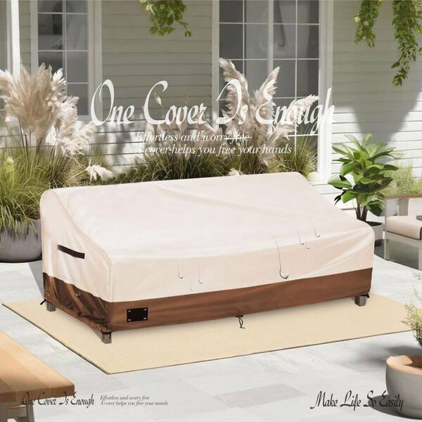 Phewnyzo 76 in. W x 32 in. D x 31 in. H Beige and Brown Heavy-Duty