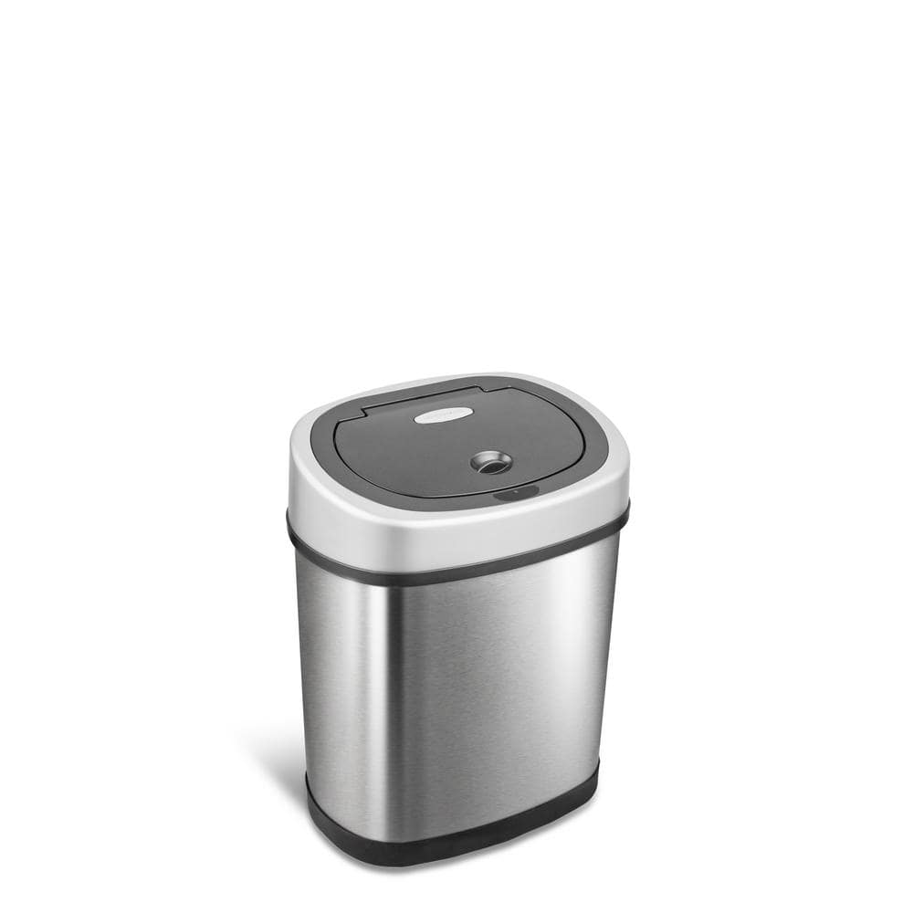 Silver Stainless Steel Touchless Motion Sensor Kitchen Trash Can
