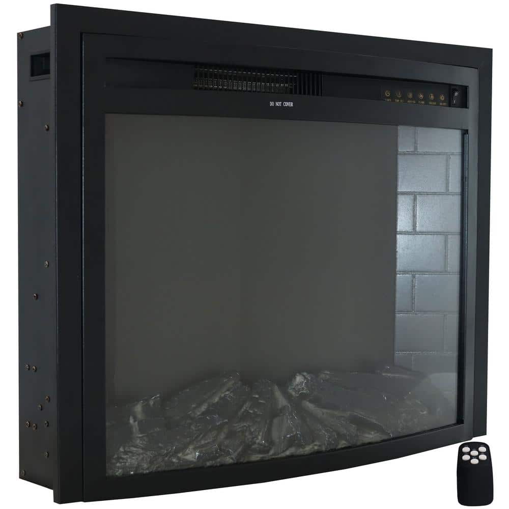Cozy Warmth 28-Inch Black Steel Electric Fireplace Insert