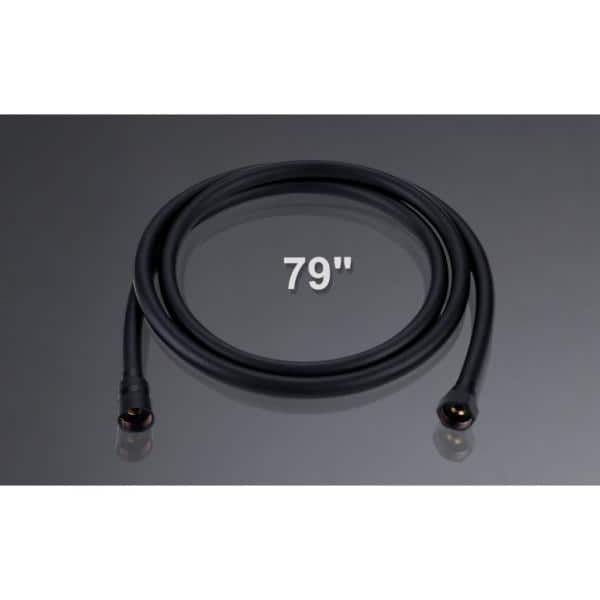 Matte Black 79-Inch PVC Shower Hose with Brass Fittings