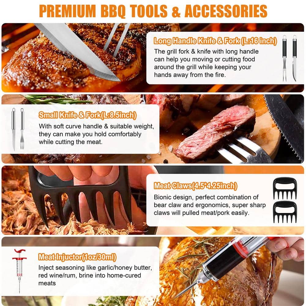 38-Piece Stainless Steel BBQ Grill Tool Set with Aluminum Case