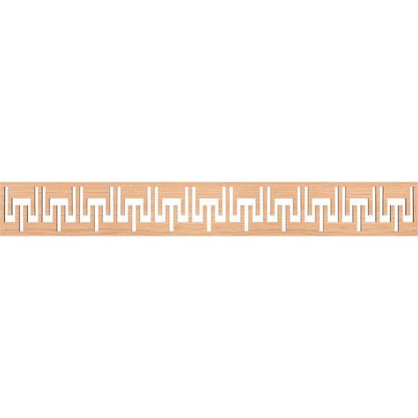 Ekena Millwork Victory Fretwork 0.375 in. D x 46.5 in. W x 6 in. L Hickory Wood Panel Moulding