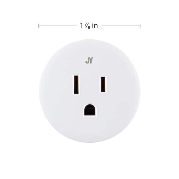 JONATHAN Y Lighting PLG1003A Black Outdoor Smart Plug Remote App Control  for Outdoor Lights & Holiday Decor 